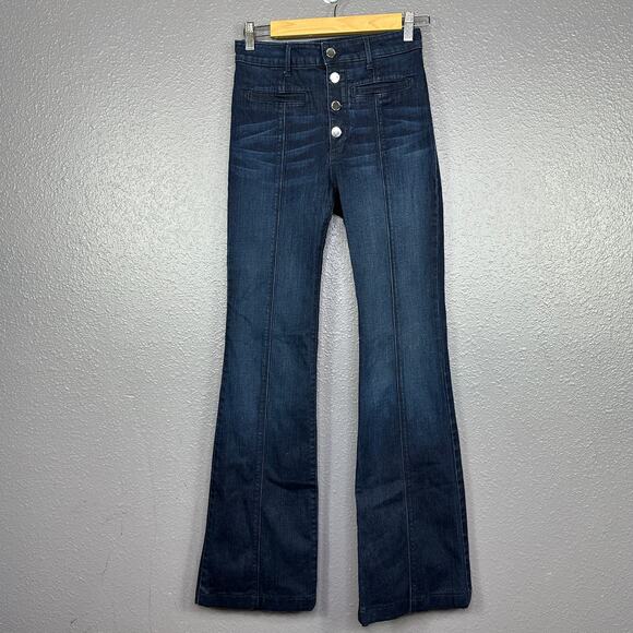 Weslin Grant Desperado Flare Jeans 26 Dark Wash Stretch - Picture 1 of 6